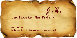 Jedlicska Manfréd névjegykártya